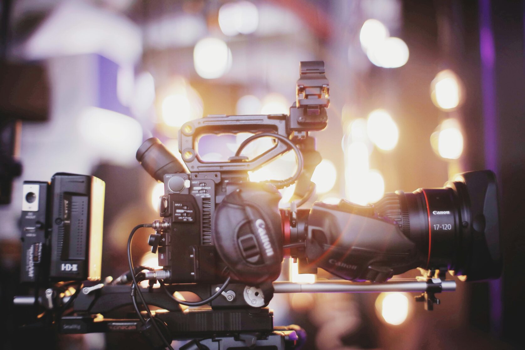A film camera in a movie studio, one of the most eye-catching employers who might utilise a temporary UK work visa
